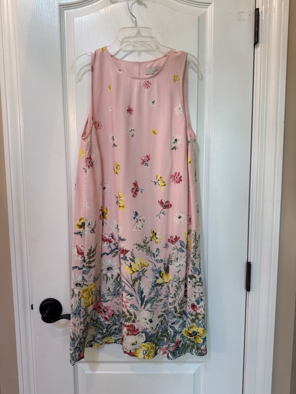 Pink Floral Sleeveless Shift Dress